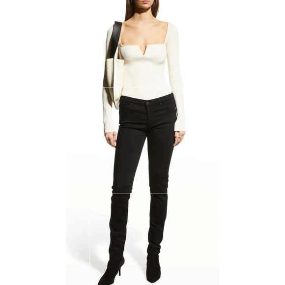 Ag Adriano Goldschmied Denim - AG Adriano Goldschmied Super Black The Prima mid Rise Cigarette Jeans 30